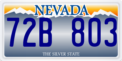 NV license plate 72B803