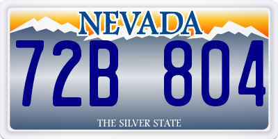 NV license plate 72B804