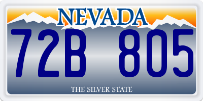 NV license plate 72B805