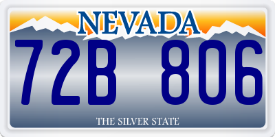 NV license plate 72B806