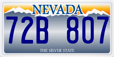 NV license plate 72B807