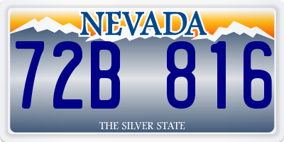 NV license plate 72B816