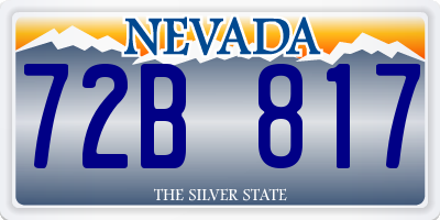 NV license plate 72B817