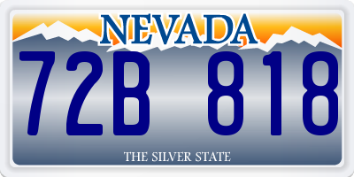 NV license plate 72B818