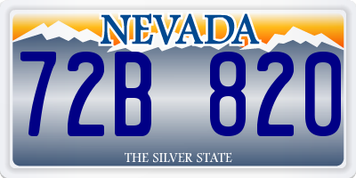 NV license plate 72B820