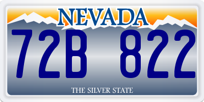 NV license plate 72B822