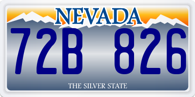 NV license plate 72B826