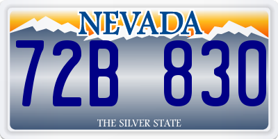 NV license plate 72B830
