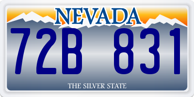 NV license plate 72B831