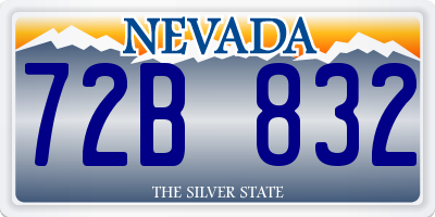 NV license plate 72B832