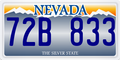 NV license plate 72B833
