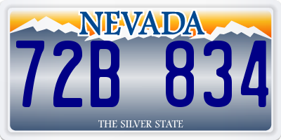 NV license plate 72B834