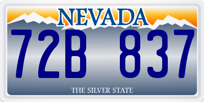 NV license plate 72B837