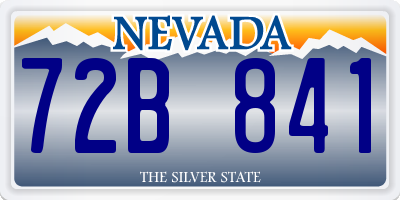 NV license plate 72B841