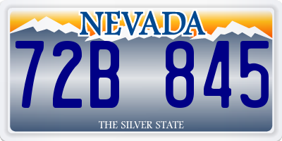 NV license plate 72B845