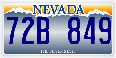 NV license plate 72B849