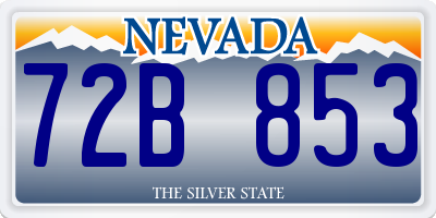 NV license plate 72B853
