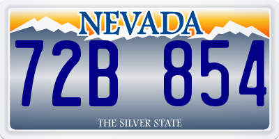 NV license plate 72B854