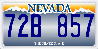 NV license plate 72B857