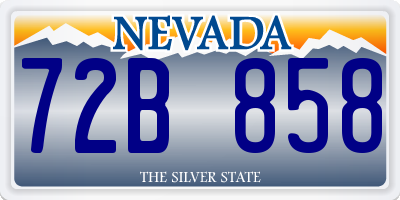 NV license plate 72B858