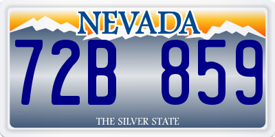 NV license plate 72B859