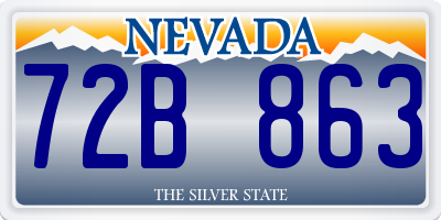 NV license plate 72B863