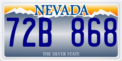 NV license plate 72B868
