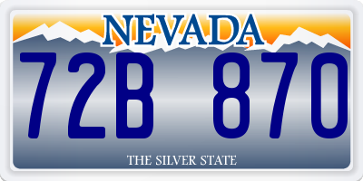 NV license plate 72B870