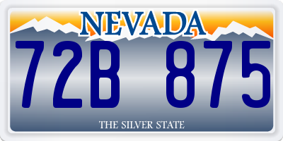 NV license plate 72B875