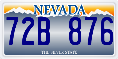 NV license plate 72B876