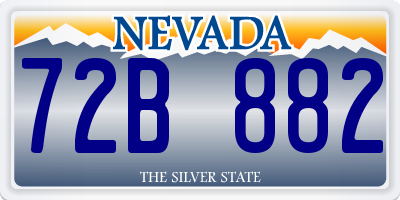 NV license plate 72B882