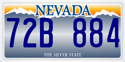 NV license plate 72B884