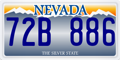 NV license plate 72B886