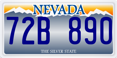 NV license plate 72B890