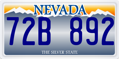 NV license plate 72B892