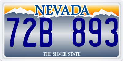 NV license plate 72B893