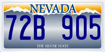 NV license plate 72B905