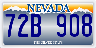 NV license plate 72B908