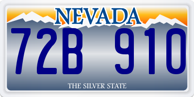 NV license plate 72B910