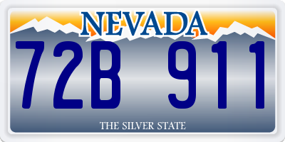 NV license plate 72B911