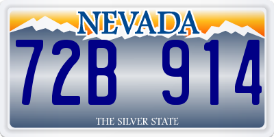 NV license plate 72B914