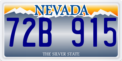 NV license plate 72B915