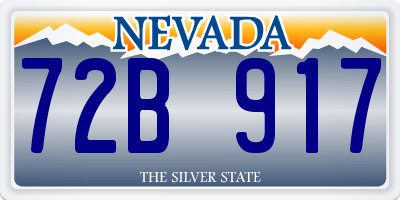 NV license plate 72B917