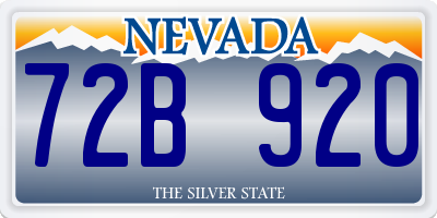 NV license plate 72B920