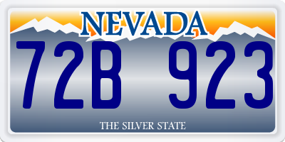NV license plate 72B923