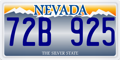 NV license plate 72B925