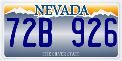 NV license plate 72B926
