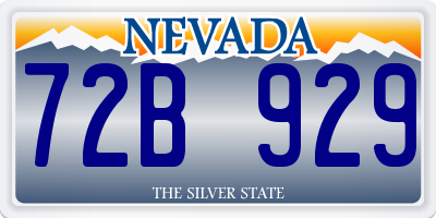 NV license plate 72B929