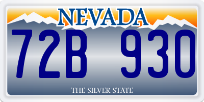 NV license plate 72B930