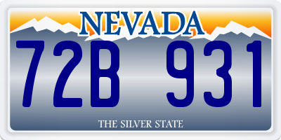 NV license plate 72B931